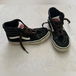 Kids Vans Black and White High-Top Sneakers
